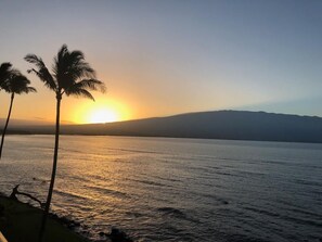 Sunrise over Haleakala from the lanai. 
