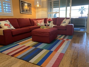 Comfortable couch and TV viewing