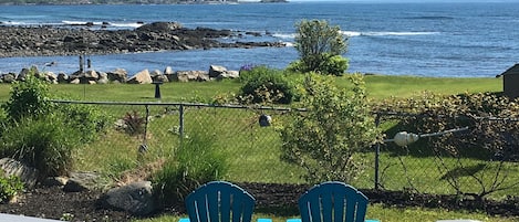 View of the ocean & Nubble Light from the back deck