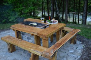 our barbeque...to be correct our 'teppanyaki grill'! (river view)