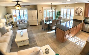 Large open floor plan with light from all around