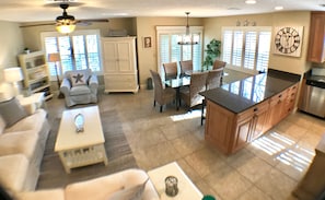 Large open floor plan with light from all around