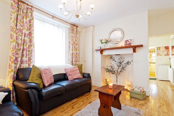 Living room in the Grace Gifford cottage.