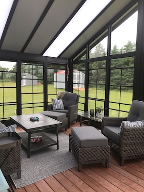 3 season fully screened porch on back deck