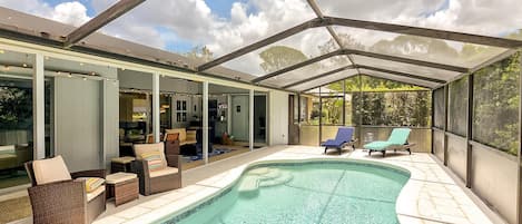 Stunning patio with pool and plenty of seating