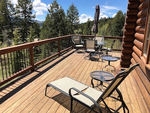 Front deck with furniture.