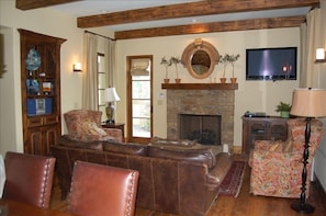 Living room with fireplace