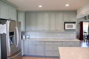 Lots of counter top and roomy cabinets