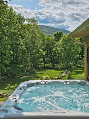 Relax with a jetted massage while enjoying the gorgeous mountain view!
