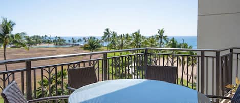 Take in the beautiful ocean view from the lanai.