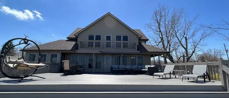 Large deck overlooking Lake Erie.