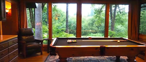 Pool table with a view