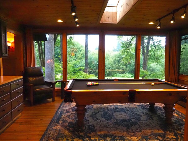 Pool table with a view