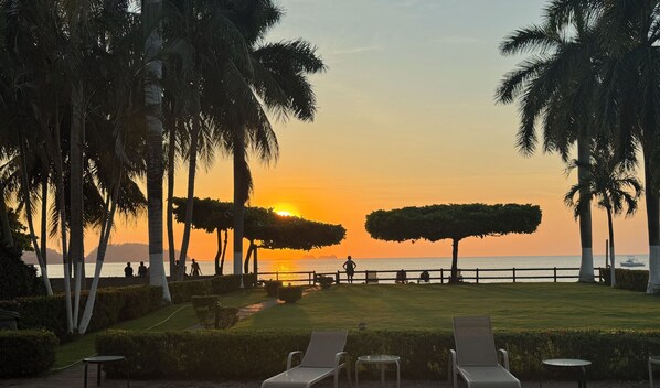 The view west from El Destino's beachfront pool and yard.
