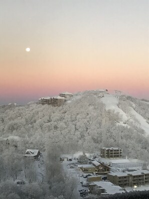 Winter view & view of ski slopes from our balcony.