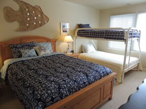 Third bedroom, with queen, full and twin bunk. Jack and Jill bath