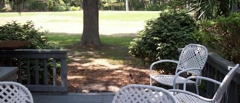 Back deck - View of the 18th Tee