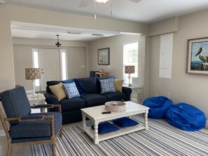 Newly renovated and furnished lower level family room