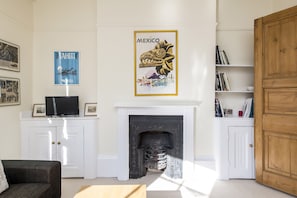 The fireplace is one of the best features of the living room...