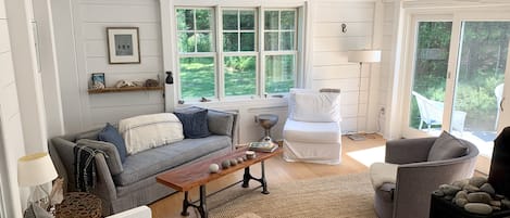 Living Room with patio doors to deck.