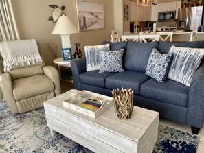 Comfortable living room with a view.