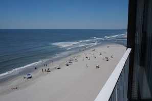 Looking down at an expansive beach and south to the Singleton Swash