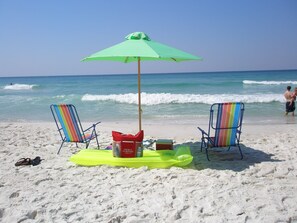 We provide umbrellas, beach chairs and floats for your use at no extra charge.
