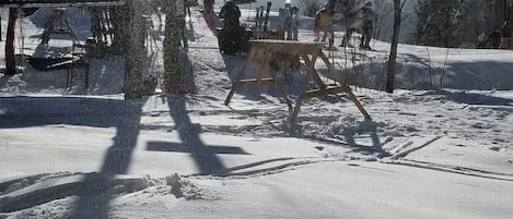 Dec 8, 2018!!!  Loads of snow already!  (view from Living room, B Quad beyond)