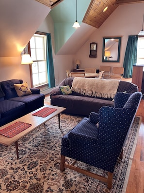 Comfortable seating in the cozy living area.  