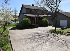 Front, with huge driveway for parking