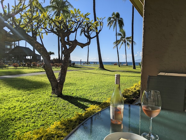 Listen to the surf and watch for whale action from your lanai.