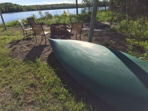 Fire pit, free Canoe and Kayak rental