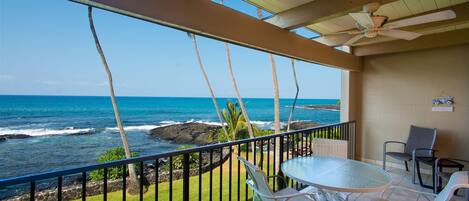 Enjoy the absolute oceanfront view from the spacious private lanai! 