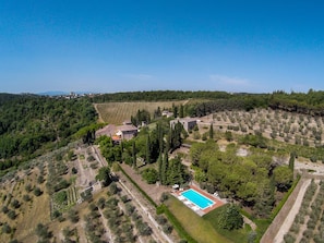 Aerial view of property...with Castellina in Chianti in the background