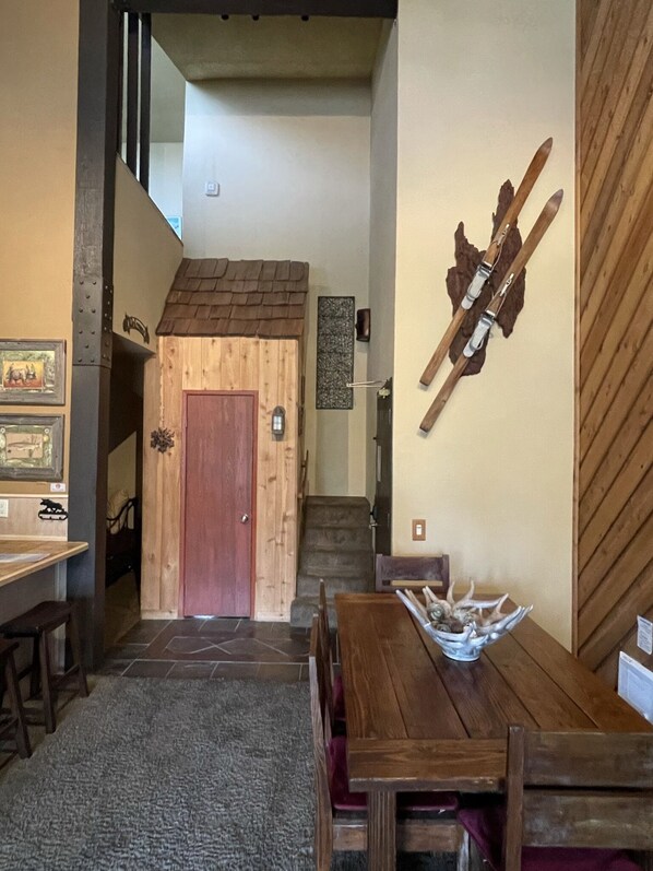 Dining Area Looking Toward Stairs To Loft