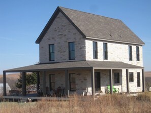 The wrap around porch allows many options for prairie viewing.
