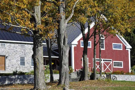Exterior Fall- 3,000 sq foot red barn inn.