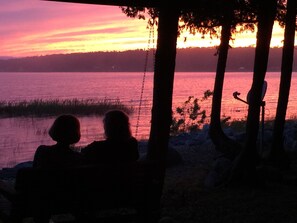 sunset over lake