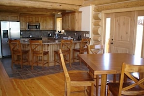 Kitchen with all amenities. I love to cook! The dining table folds out to seat 8