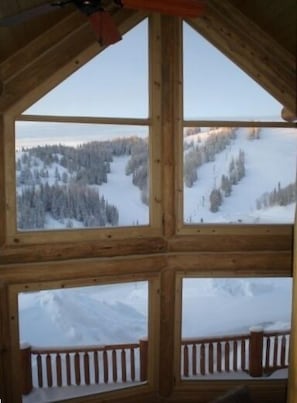 View of Sundown Lift from great room/ winter day view