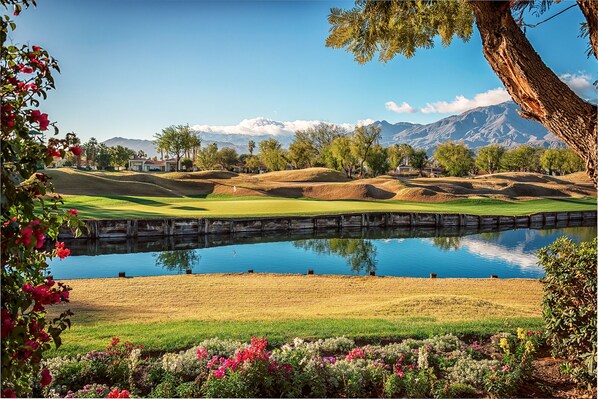 View of the PGA West Stadium Course 13th hole from the right side of the 