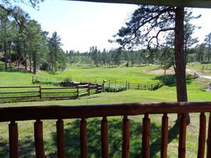 The view from the deck of the cabin.