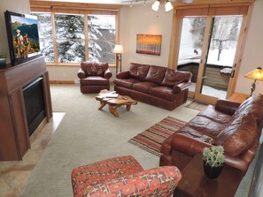 Living Room with deck overlooking Lift 7 and Telluride Ski Resort