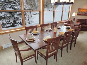 Views towards the mountain and ski runs