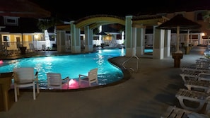 Poolside at night