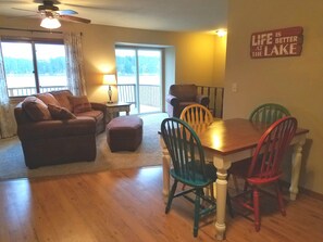 Living room right off the kitchen with room for friends and family to gather