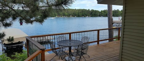 Breathtaking view of Lake O'Brien from the spacious deck