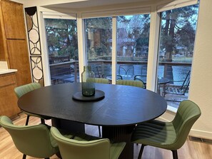 Water views from anywhere in the family, kitchen and dining rooms.