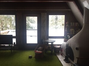 Main Living Room, Fireplace, and Deck