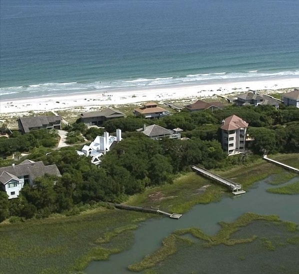 Birds Eye view of the Tree House/ Ocean to sound views Nestled high in the trees